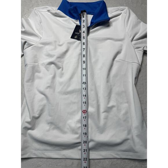 Sailor Sailor White 1/4 Zip Bright Blue Collar Sz LG UPF 50+ Performance Top NWT - Picture 5 of 12
